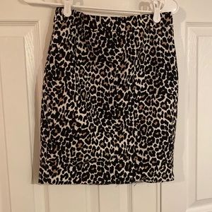 JCREW Leopard Pencil skirt with invisible zipper